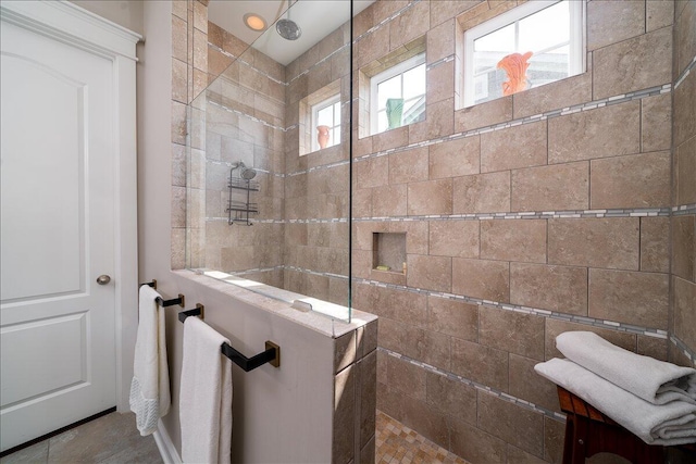 bathroom featuring walk in shower