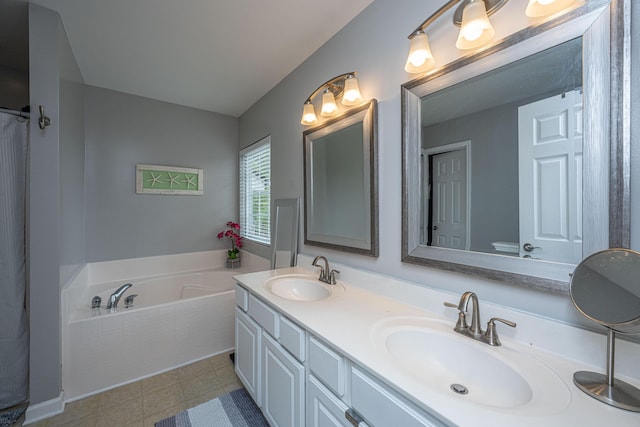 9636 Pebble Creek Blvd, Summerville, SC 29485 - full bathroom featuring a garden tub and double vanity
