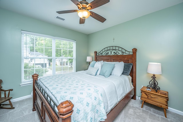 9636 Pebble Creek Blvd, Summerville, SC 29485 - bedroom with light carpet, baseboards, and a ceiling fan
