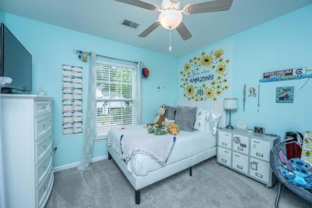 9636 Pebble Creek Blvd, Summerville, SC 29485 - bedroom featuring light carpet, baseboards, and ceiling fan