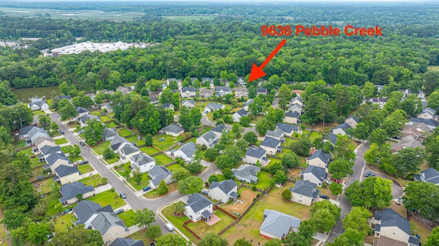 9636 Pebble Creek Blvd, Summerville, SC 29485 - aerial perspective of suburban area featuring a forest