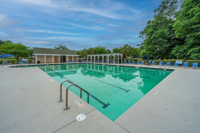 9636 Pebble Creek Blvd, Summerville, SC 29485 - community pool featuring a pergola, a patio, and fence