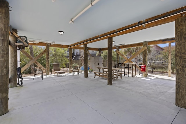 view of patio / terrace with an outdoor structure