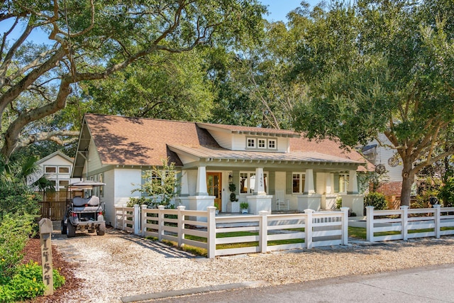 view of front of property with a porch