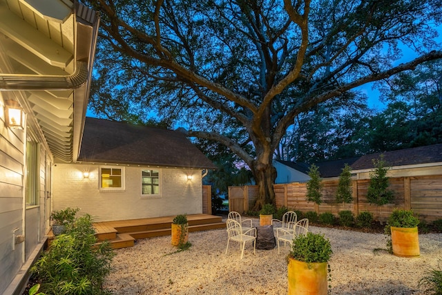 view of yard with a patio and a deck