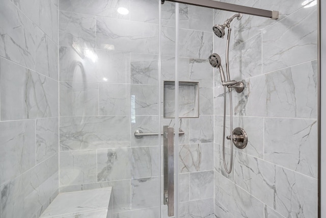 bathroom featuring walk in shower