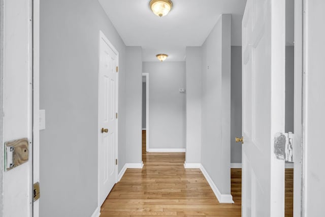 corridor featuring light hardwood / wood-style flooring