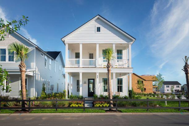1423 Clay Field Trl, Summerville, SC 29485 - greek revival house featuring covered porch, fence, and a balcony
