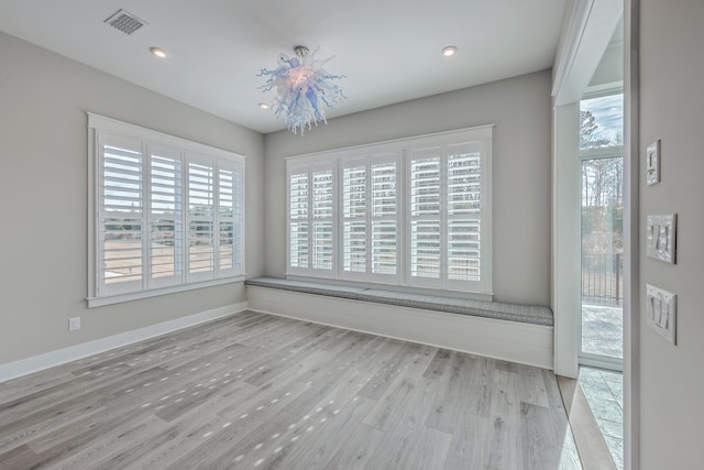 empty room featuring light wood-type flooring