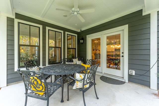 view of patio / terrace with ceiling fan