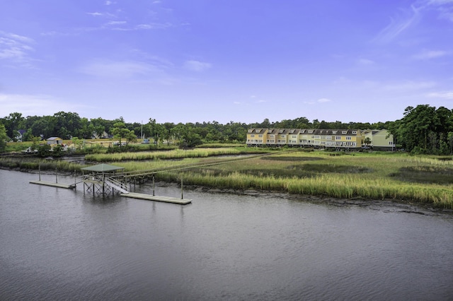 water view with a dock