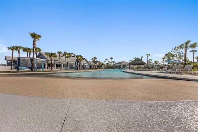 exterior space with a pool