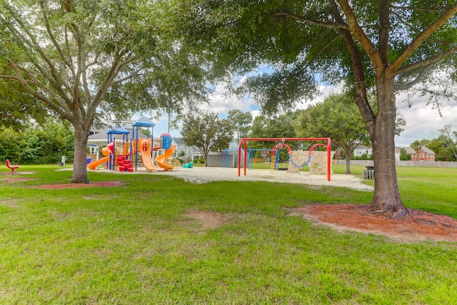 community play area featuring a yard