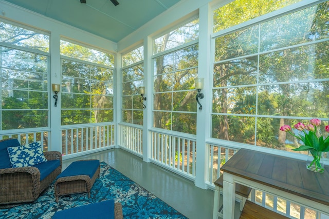4233 Haulover Dr, Johns Island, SC 29455 - sunroom with ceiling fan and healthy amount of natural light