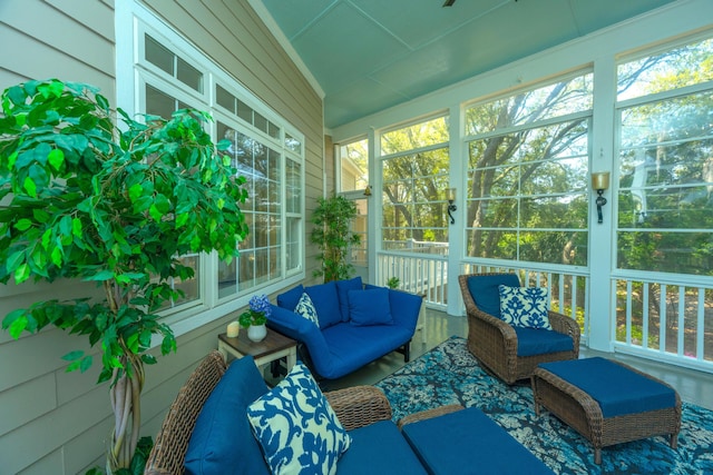 4233 Haulover Dr, Johns Island, SC 29455 - sunroom featuring an outdoor hangout area
