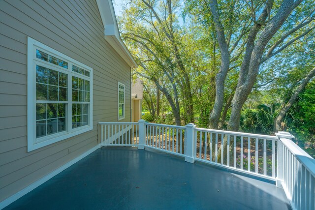 view of patio with a wooden deck