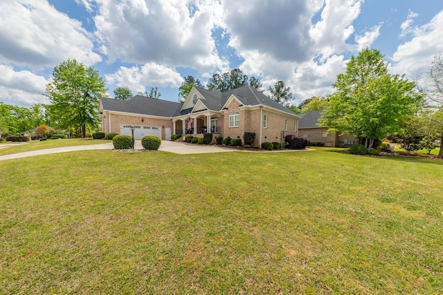 241 Clubside Dr, Lexington, SC 29072 - view of front facade with an attached garage, driveway, a front lawn, and brick siding