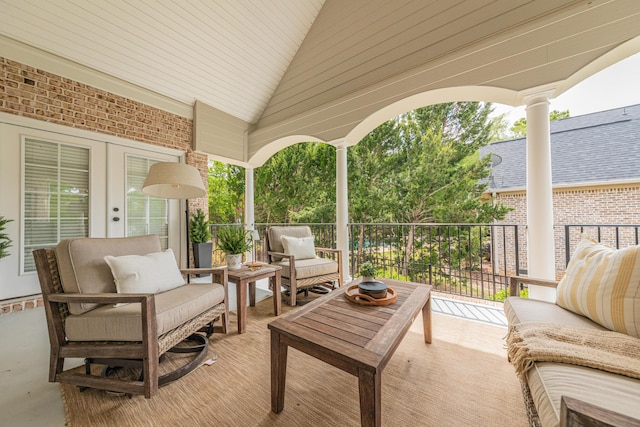 241 Clubside Dr, Lexington, SC 29072 - view of patio / terrace featuring an outdoor living space, a balcony, and french doors