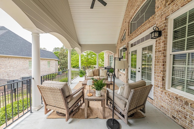 241 Clubside Dr, Lexington, SC 29072 - view of patio featuring outdoor lounge area and ceiling fan