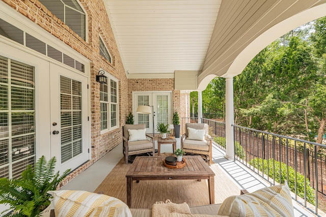 241 Clubside Dr, Lexington, SC 29072 - view of patio featuring french doors and an outdoor living space
