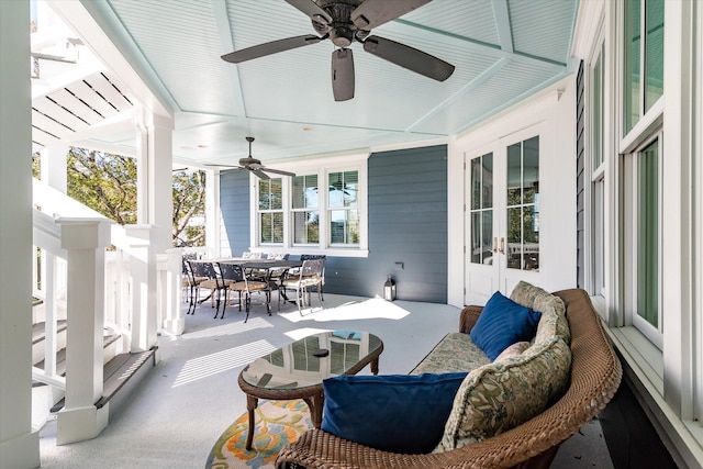 view of patio / terrace featuring french doors and an outdoor hangout area