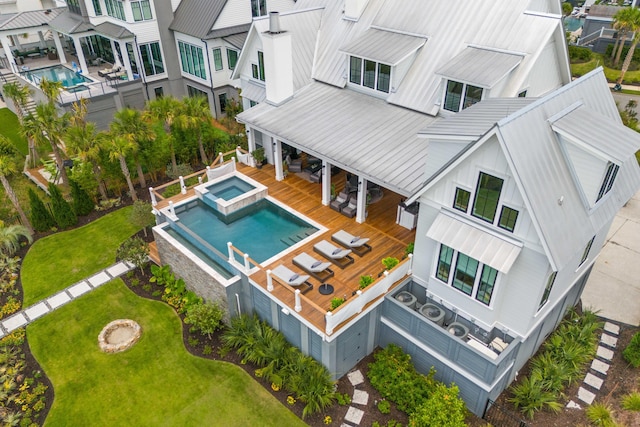 553 Old Compass Rd, Daniel Island, SC 29492 - aerial view of property and surrounding area with a pool area