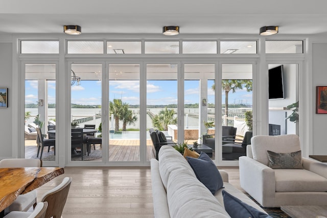 553 Old Compass Rd, Daniel Island, SC 29492 - living area with wood finished floors and a water view