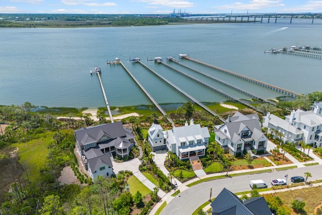 553 Old Compass Rd, Daniel Island, SC 29492 - aerial view of residential area featuring a notable bridge and a nearby body of water