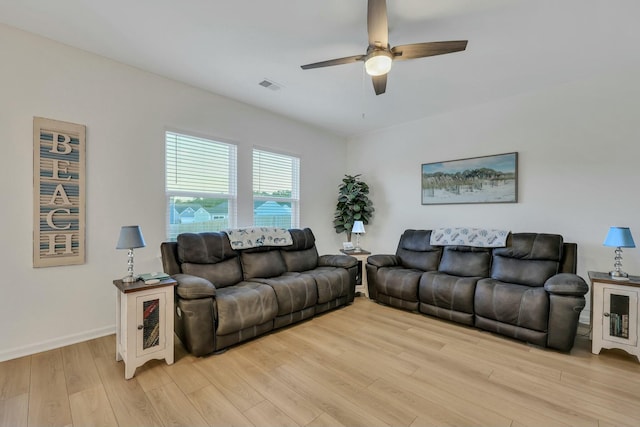 432 Eva St, Moncks Corner, SC 29461 - living room featuring ceiling fan and light hardwood / wood-style flooring