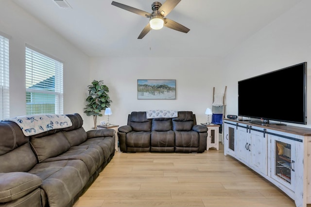 432 Eva St, Moncks Corner, SC 29461 - living room featuring ceiling fan and light wood-type flooring