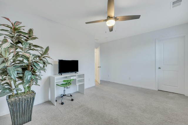 432 Eva St, Moncks Corner, SC 29461 - unfurnished office with ceiling fan and light carpet