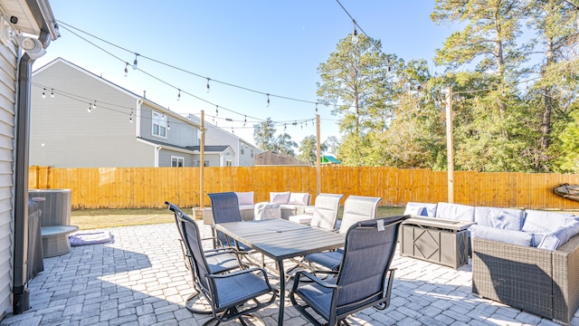 view of patio / terrace featuring central AC unit