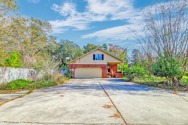 view of front facade with a garage