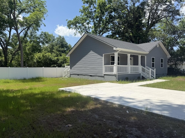 109 NW Haddock Rd, Orangeburg, SC 29115 - rear view of property featuring crawl space, a porch, and a shingled roof