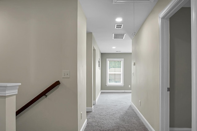 661 Black Pine Rd, Moncks Corner, SC 29461 - corridor featuring attic access, an upstairs landing, carpet floors, baseboards, and recessed lighting
