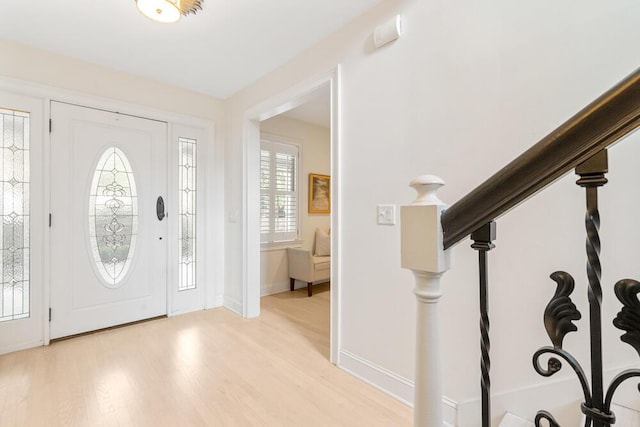 entryway featuring light hardwood / wood-style floors