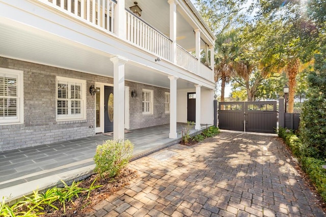 exterior space with a balcony