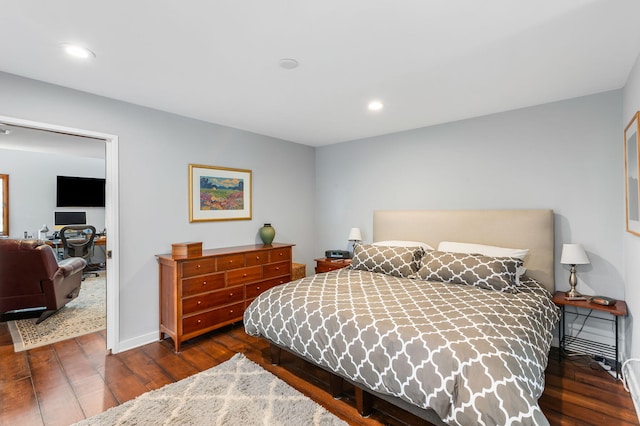 2500 The Bent Twig, Seabrook Island, SC 29455 - bedroom with wood finished floors, a desk, recessed lighting, and baseboards