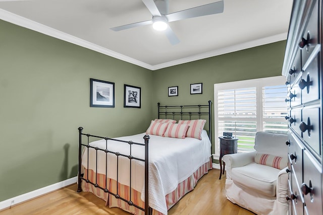 225 Seven Farms Dr Unit 307, Daniel Island, SC 29492 - bedroom featuring crown molding, wood finished floors, and ceiling fan