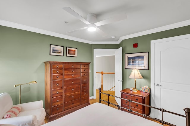 225 Seven Farms Dr Unit 307, Daniel Island, SC 29492 - bedroom with ornamental molding and a ceiling fan