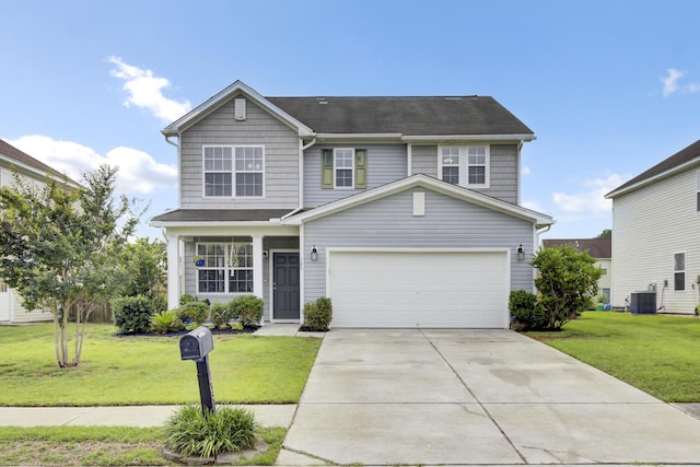 145 Woodbrook Way, Moncks Corner, SC 29461 - traditional-style house with central AC, a front yard, driveway, and a garage