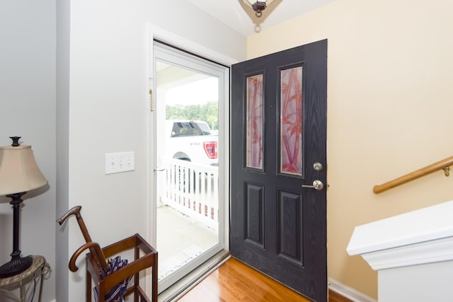 foyer featuring hardwood / wood-style flooring