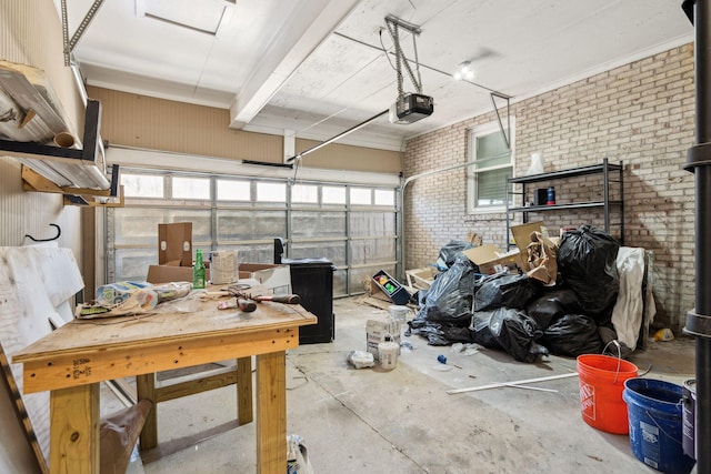 garage featuring a garage door opener