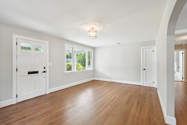 entryway featuring hardwood / wood-style flooring