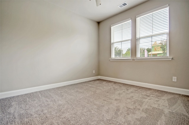 view of carpeted spare room