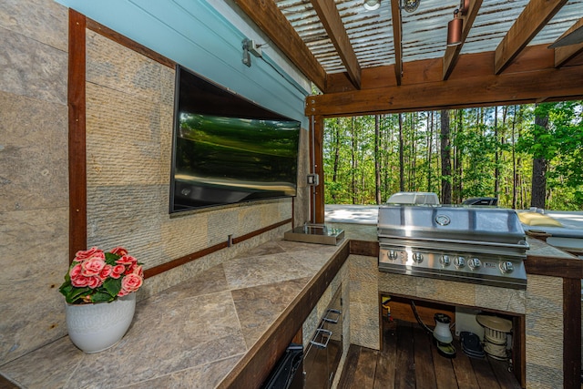 view of patio with grilling area