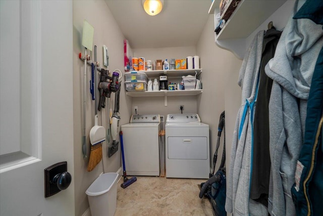 laundry area featuring laundry area and separate washer and dryer