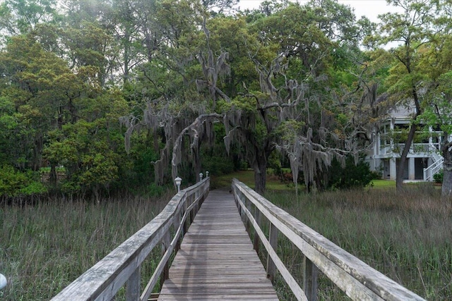 exterior space with a view of trees