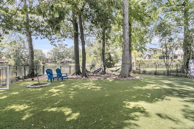 view of yard featuring a fenced backyard