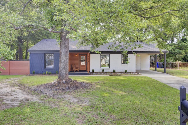 7674 Chippendale Rd, North Charleston, SC 29420 - view of front facade featuring brick siding, concrete driveway, and an attached carport